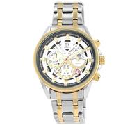 Pierrini Reloj cronógrafo para hombre, acero inoxidable, cronómetro, fecha y 24 horas, reloj deportivo de cuarzo con caja de regalo, dorado, plateado, blanco, Pulsera
