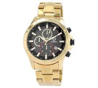Pierrini Reloj cronógrafo para hombre, acero inoxidable, cronómetro, fecha y manecillas luminosas, reloj de cuarzo, deportivo, elegante, resistente al agua, con caja de regalo, Dorado/Antracita