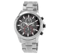 Pierrini Reloj cronógrafo para hombre, acero inoxidable, cronómetro, fecha y manecillas luminosas, reloj de cuarzo, deportivo, elegante, resistente al agua, con caja de regalo, plateado/antracita