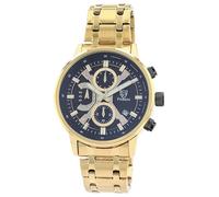 Pierrini Reloj cronógrafo para hombre, acero inoxidable, cronómetro y fecha, reloj de cuarzo, deportivo, elegante, con manecillas luminosas y caja de regalo, resistente al agua a 3 ATM, Dorado