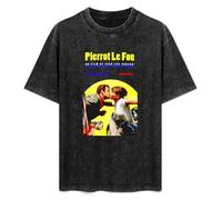 Pierrot Le FOU French Film Godard Black T-Shirt Printed tee Graphic Top For Men Unisex Shirt XL