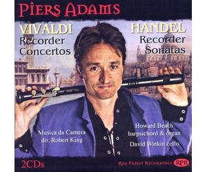 Piers Adams. Vivaldi, Handel : Concertos pour flûte à bec.