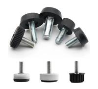 Pies ajustables para patas de silla, 5 alfombrillas de base atornillada para sofá, cama, armario, mesa, protectores de suelo para estabilidad y prevención de arañazos