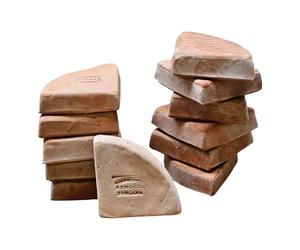 Pies/Arandelas para macetas, en Lugar de pies Planos, Resistentes a Las heladas, Triangulares, Terracota, Largo: 7,7 cm, Ancho: 7,7 cm, Alto: 2 cm