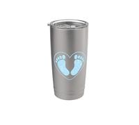 Pies de bebé, va a ser un niño Es un niño, fiesta de baby Vaso térmico de acero inoxidable de doble pared