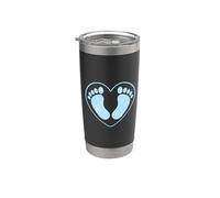Pies de bebé, va a ser un niño Es un niño, fiesta de baby Vaso térmico de acero inoxidable de doble pared