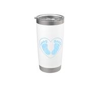 Pies de bebé, va a ser un niño Es un niño, fiesta de baby Vaso térmico de acero inoxidable de doble pared