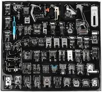 Pies de coser para máquina de coser, 62 piezas para el hogar, piezas de máquina de coser multifuncionales, prensa, pie, máquina de coser, kit de accesorios para cantantes, hermanos y otras máquinas de