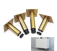 Pies de gabinete, acero inoxidable, soporte ajustable for mesas café for sofá con tornillos montaje for gabinetes, TV, mesita noche, 4 piezas/3,9 pulgadas(Höhe:100 mm(10 CM)/3.9in)