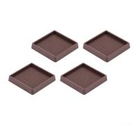 Pies de goma cuadrados resistentes de 3 pulgadas antideslizantes cuadrados | Goma antideslizante, evita el deslizamiento, protege la madera dura, laminado, para azulejos, almohadillas marrones cuadradas
