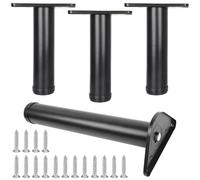 Pies de Mesa Redondos Ajustables, 4 Piezas Pies de Muebles Patas para Mesa Centro Negro Patas Armario Aleación de Aluminio | Proceso de Pintura al Horno Pata Cama Altura Opcional: 20-110cm 40cm/15.7"