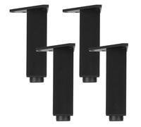 Pies de Muebles Ajustables, 4 Patas para Mesas Negro Pies Soporte Aleación Aluminio | Acabado Anodizada Tornillos de Montaje Incluidos M4*18mm Armario de Servicio Pesado para Renovar Muebles 20cm/7.9"
