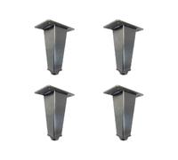 Pies de Muebles de Metal Negro, 4 Piezas Patas para Mesas Regulables Pie de Sofá Negro Cepillado Patas Armario Acero Inoxidable | Pintada Pata para Cama Altura: 7-50.5cm Gabinete Pies 11cm/4.3"