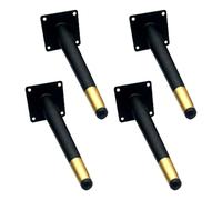 Pies de Muebles de Metal Negro Dorados, 4 Piezas Patas para Mesas Soporte Pie de Sofá Negro Dorado Patas Armario Hierro | Pintada Pata para Cama Altura: 10-72cm Gabinete Pies Soporte 30cm/11.8"