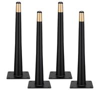 Pies de Muebles Metal Negro Dorado, 4 Piezas Patas para Mesas Soporte Pie de Sofá Negro Patas Armario Acero Laminado en Frío | Pintada Pata para Cama Altura: 10-35cm Gabinete Pies Soporte 30cm/11.8"
