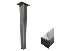 Pies de Muebles Negros Bano, 4 Piezas Patas para Mesas Soporte Pie de Sofá Negro Patas Armario Acero Inoxidable | Pintada Pata para Cama Altura: 6-30cm Gabinete Pies Soporte Cepillado 25cm/9.8"