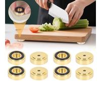 Pies de tabla de cortar de latón con almohadillas de goma antideslizantes, muebles y patas de gabinete ajustables con acabado dorado, paquete de 8 para tablas de cortar, bandejas y decoración del