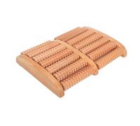 pies debajo de la mesa, Reposapiés de madera for debajo del escritorio, con rodillo masaje, color natural, varios tamaños(28 * 21 * 4.3cm)