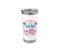 Pies in the Sand Peace in My Soul Beach Summer Graphic Vaso térmico de acero inoxidable de doble pared