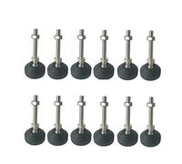 Pies niveladores, 12 piezas de correderas for muebles con patas niveladoras de varilla roscada ajustable, patas roscadas for muebles, base de 5 cm de diámetro, nivelador de patas ajustable for muebles