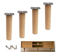 Pies niveladores, 4 patas de soporte for muebles haya maciza, repuesto for sofá cama, verticales madera for mesa cocina(20cm)