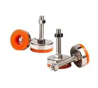 pies niveladores, 4 patas niveladoras ajustables, rosca M12, pata de tornillo nivelador de acero al carbono for muebles, sofá, banco de trabajo, parte inferior de cojín antideslizante de PVC(D50xM12x8