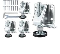 Pies niveladores ajustables para patas de muebles, patas niveladoras de gabinete de acero laminado en frío resistentes con tuercas de bloqueo y tornillos, juego de 4 piezas