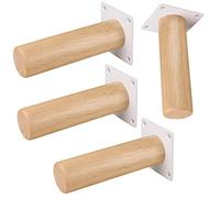 Pies niveladores, Patas redondas de madera maciza for muebles, 4 unidades, modernas, for mueble TV, mesa centro, armario, banco, tocador, otomana, sofá dos plazas(14cm)