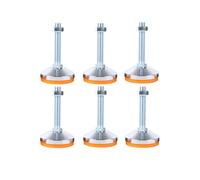 Pies niveladores, Pies niveladores, 6 piezas, M8/M10/M12*50 mm de acero al carbono alta resistencia, almohadillas antideslizantes, base 40 diámetro(D40*M10*50mm)