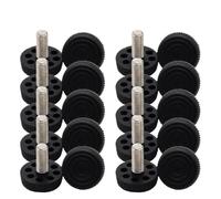 Pies para sillas y mesas Pies niveladores ajustables for muebles, tornillo negro M6 M8 M10, 10 Uds(M8 30 30mm)