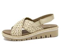 PieSanto - 240846 Sandalia Plantilla Extraíble Trenzado Beig para: Mujer talla: 40