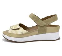 PieSanto - 250422 Sandalia Plantilla Extraíble Ante Metal Beig para: Mujer talla: 35