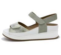 PieSanto - 250422 Sandalia Plantilla Extraíble Piel Salvia para: Mujer talla: 37