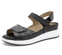 PieSanto - 260422 Sandalia Plantilla Extraíble Estampado Negro para: Mujer talla: 34