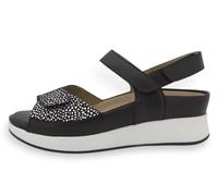 PieSanto - 260422 Sandalia Plantilla Extraíble Estampado Negro para: Mujer talla: 37