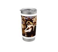 Pieta de Bouguereau x Jesucristo Crucificado x Madre María Vaso térmico de acero inoxidable de doble pared