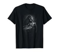 Pieta María Sosteniendo Cuerpo de Jesucristo Camiseta gráfica económica, Hombre, Negro, XL