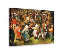 Pieter Bruegel The Elder - El baile de bodas (1566) paisaje rural - Póster vintage en lienzo para decoración de pared, pinturas para sala de estar, dormitorio, marco de decoración: 60 x 90 cm