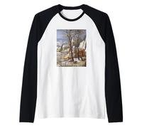 Pieter Bruegel The Elder - Paisaje de Invierno con Trampa para pájaros Camiseta Manga Raglan