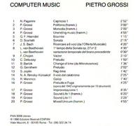 Pietro, Grossi - Computer Music