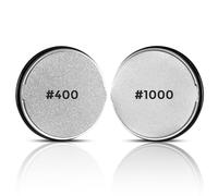 Pietuley 2 cabezales de molienda de repuesto y 2 discos de afilado para afilador de cuchillos rodantes, discos de afilar cuchillos de rodillo