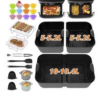 Pietuley 28 Piezas Moldes Silicona Freidora de Aire para Ninja AF500EU 10,4L / COSORI Dual Blaze 10L, Accesorios Freidoras de Aire para Ninja AF500EUCP, Molde Silicona Air Fryer para COSORI 10L