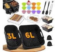 Pietuley 28Pcs Molde Silicona air fryer para Philips Dual Airfryer 3000-serie 6L/3L, Molde Silicona Freidora de Aire para philips, Accesorios Freidora de Aire, Accesorios Airfryer, Bandeja Air Fryer