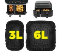 Pietuley 2Pcs Molde Silicona air fryer para Philips Dual Airfryer 3000-serie 6L/3L, Molde Silicona Freidora de Aire para philips, Accesorios Freidora de Aire, Accesorios Airfryer, Bandeja Air Fryer