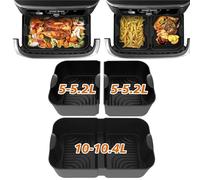 Pietuley 3 Grande Moldes Silicona Freidora de Aire para Ninja Foodi FlexDrawer AF500EU 10,4L /COSORI Dual Blaze TwinFry 10L, Accesorios Freidoras de Aire para Ninja AF500EUCP Horno Bandeja