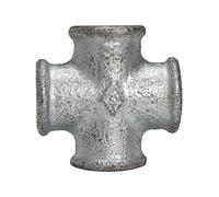Pieza cruzada 180, 4 x IG, Rp 2, temperatura de funcionamiento de -20 °C a 300 °C, fundición maleable negra, galvanizado al fuego, DIN EN 10242