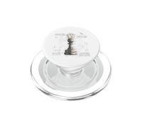 Pieza de ajedrez Vintage Retro Blueprint King Peón Amantes del ajedrez PopSockets PopGrip para MagSafe