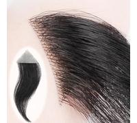 Pieza de cabello frontal para hombre, piel fina, parche para el cabello con forma de V, unidad de reemplazo de cabello natural para cubrir la línea del cabello(5 * 5 * 4cm)