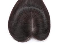 Pieza de cabello humano con clip para mujer con lado izquierdo, base MoNo de 5 x 5 pulgadas para cabello adelgazado para mujeres extensiones de cabello (12 pulgadas, negro natural)