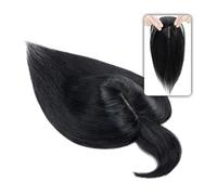 Pieza de cabello humano liso de 6 "-18" con flequillo, adorno de cabello con base de seda de 7 * 12,5 cm for mujeres con cabello adelgazado o pérdida de cabello, 3 clips (Size : 10 inches, Color : 1